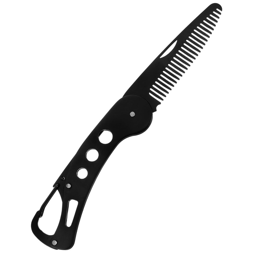 Beavorty Stainless Steel Folding Beard Comb Travel Size Pocket Comb for Men Fine Tooth Design Portable Grooming Tool for Moustache and Beard Care