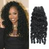 Wequeen 16A Burmese Curly Human Hair Bundles 18 Inch 100% Unprocessed Brazilian Virgin Hair Quick Weave Bundles Human Hair Extensions Real Human Hair, Natural Black view 1