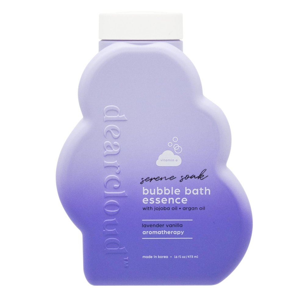dearcloud Serene Soak Bubble Bath Essence  Bubble Bath with Jojoba Oil, Argan Oil & Vitamin E - Lavender Vanilla (16 fl oz)