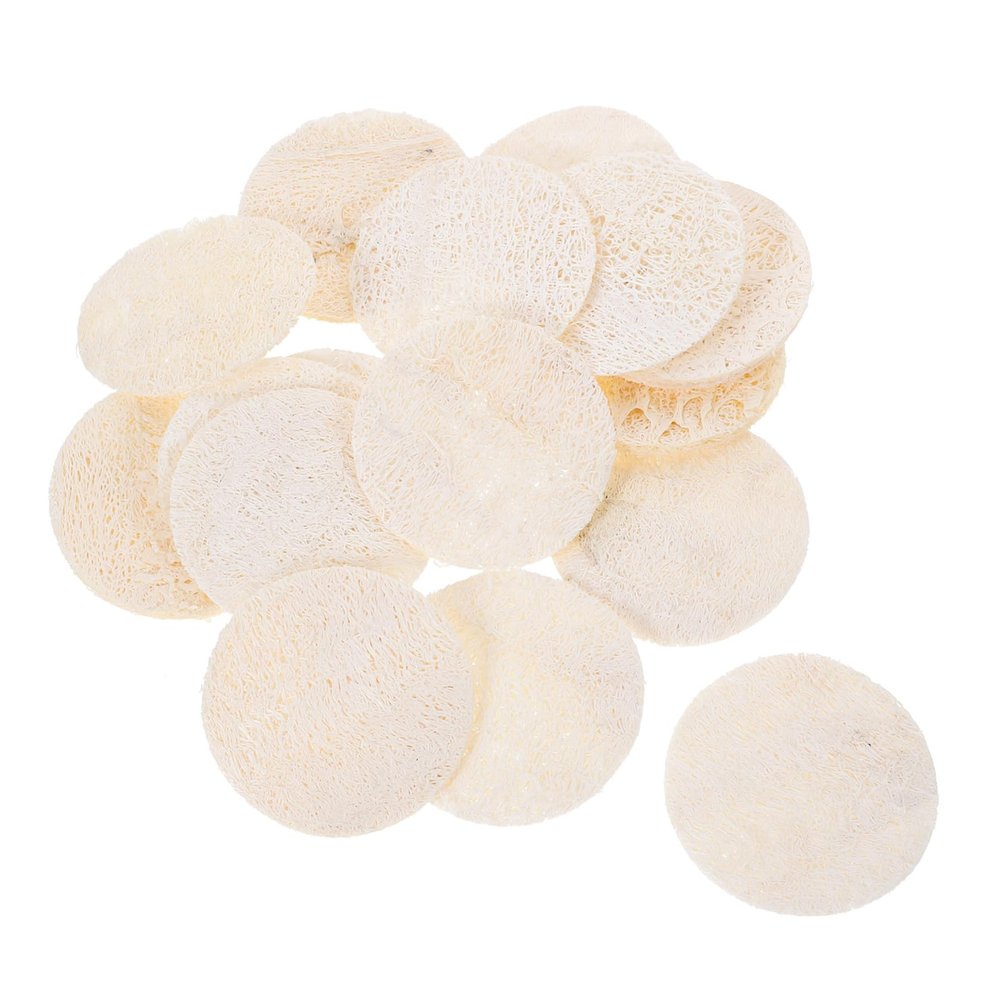 TOBBOMEY Natural Loofah Sponge Pads 18Pcs Exfoliating Face Scrubber Set for Gentle Skin Cleansing for Men and Women Deep Cleansing