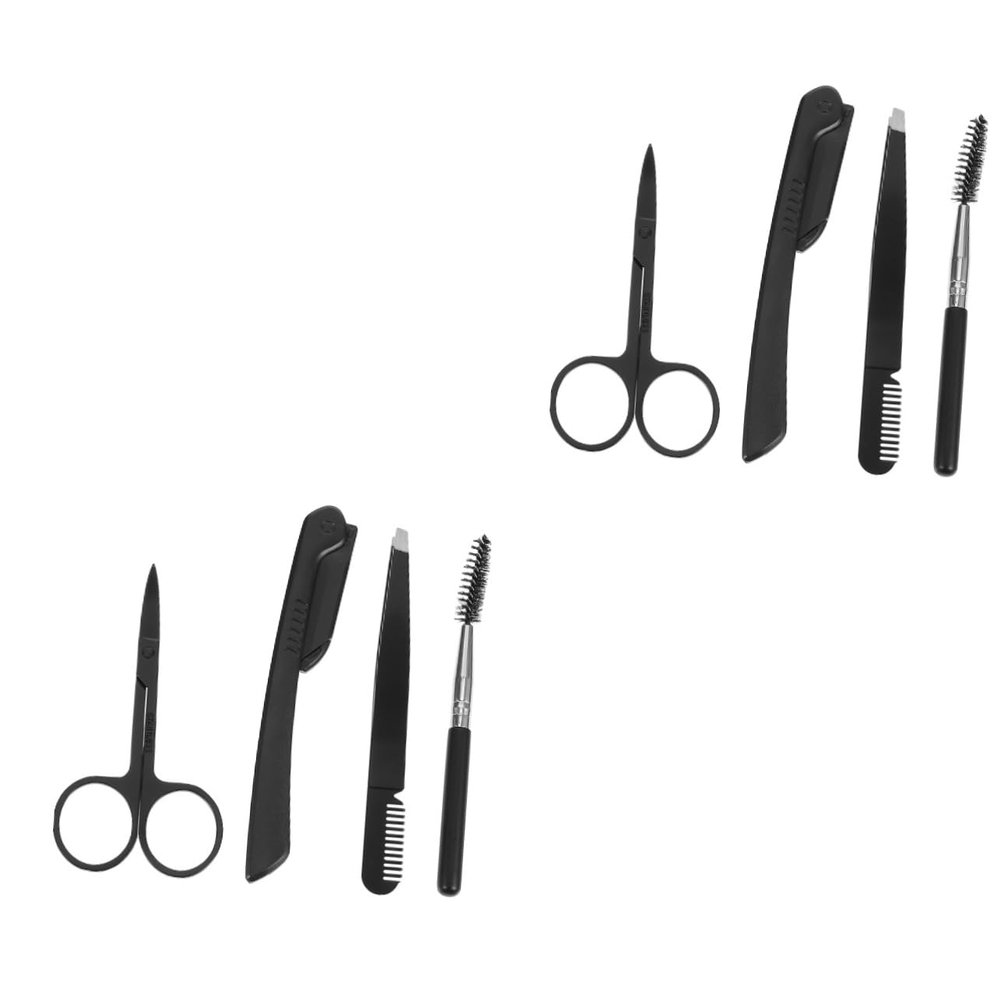 SHERCHPRY 1 Eyebrow Shaping Kit with Tweezers Scissors Brush and Trimmer Eyebrow Grooming Tools for Makeup Compact and Travel Friendly Beauty