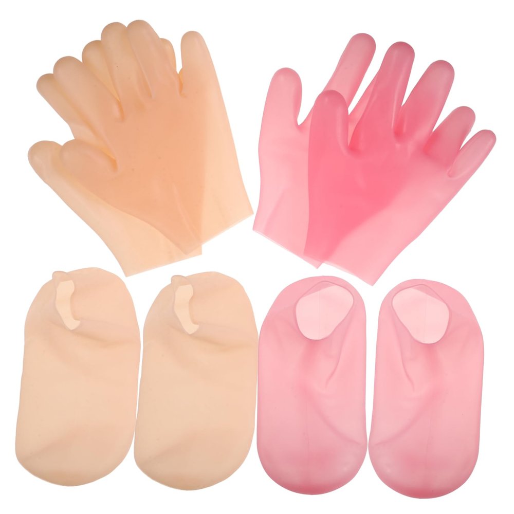Beaupretty 1set Moisturizing Hand and Foot Care Hydrating Gloves and Socks for Dry Exfoliating Silicone Masks for Revitalizing Feet and Hands Each