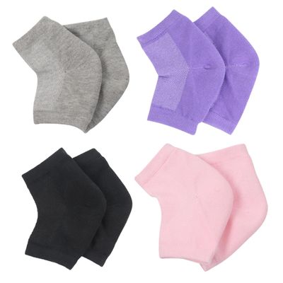 CALLARON 4 Pairs Anti-Cracking Heel Socks Ankle Socks Breathable Socks Moisturizing Gel Socks Unisex Socks