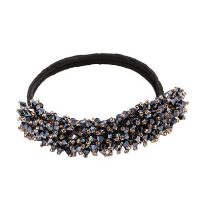 Ipetboom Hair Bun Maker Crystal Design 1 Piece Adjustable Donut Bun Shaper for Thick and Long Hair for Elegant Updos and Everyday Hairstyles