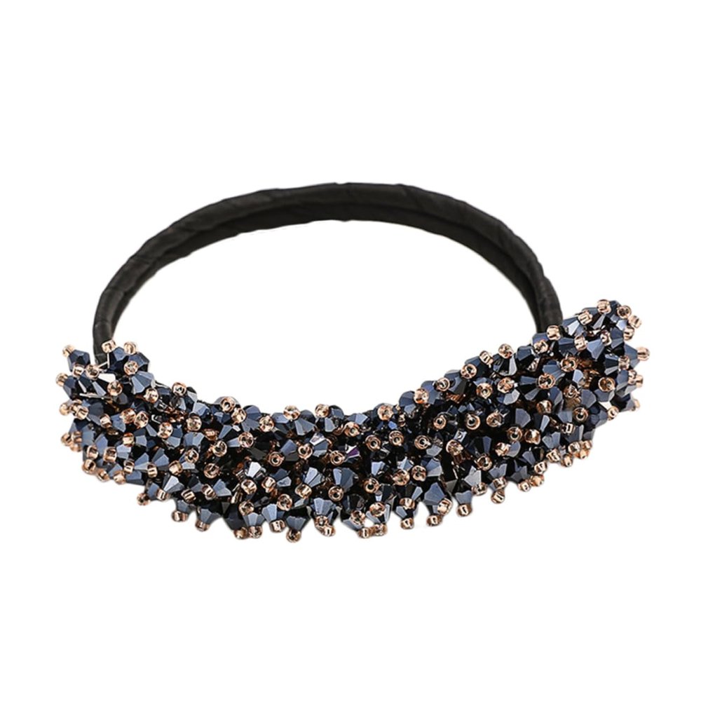 Ipetboom Hair Bun Maker Crystal Design 1 Piece Adjustable Donut Bun Shaper for Thick and Long Hair for Elegant Updos and Everyday Hairstyles