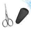 Healvian 1set Professional Beard Scissors Round Style Hair Cutting Scissors Pu Cover for Precision Grooming Salon Use Design view 2