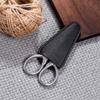 Healvian 1set Professional Beard Scissors Round Style Hair Cutting Scissors Pu Cover for Precision Grooming Salon Use Design view 3