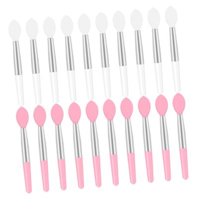 PENIKOKO 20pcs Silicone Lip Brush Soft Applicator for Lipstick Lip Mask Portable Mini Cosmetic Brush White for Travel and Daily Use