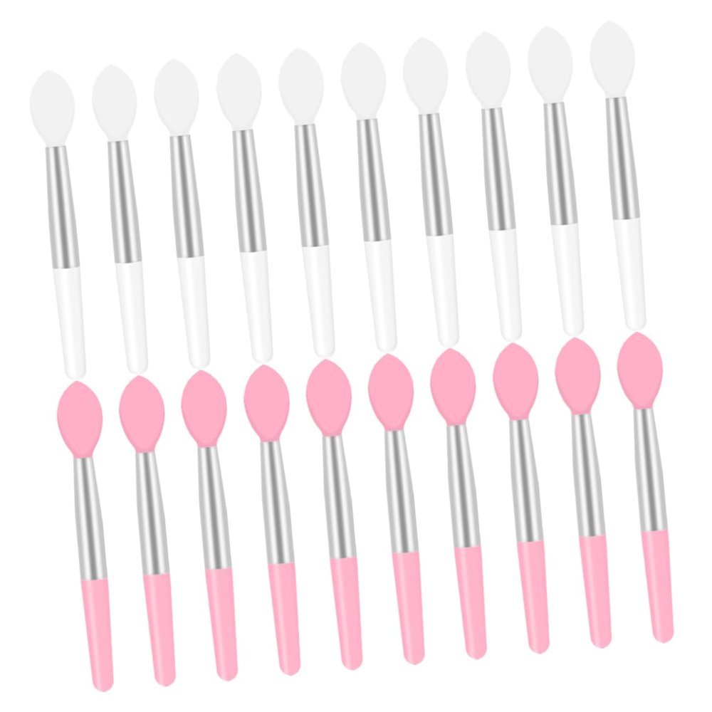 PENIKOKO 20pcs Silicone Lip Brush Soft Applicator for Lipstick Lip Mask Portable Mini Cosmetic Brush White for Travel and Daily Use