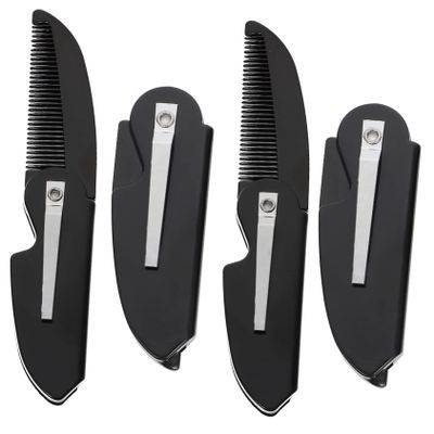 ELAYARD 4pcs Folding Pocket Combs for Men Durable Mustache Combs for Beard Grooming Lightweight Travel Hair Accessories Practical and Stylish Beard Tools