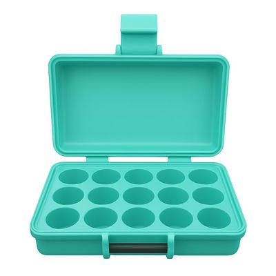 Planitia Corp. 3D Printed Vial Storage Case - Waterproof 3ml Vial Storage Case with 15 Slots - Freezer Safe Hard Shell Essential Oil Case for Home, Fridge, Travel, 16mm Max Diameter, 35mm Max Height