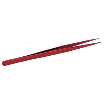 Craft Tweezers, Accuracy Tweezer Portable Stable Fine Point Long Pointed for Crafts, Soldering, Welding, and Jewelry Making Industrial (Red)