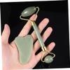 Beaupretty Pure Jade Face Massager Roller Scraper Set Manual Massage Tool for Daily Aches Headaches Chronic Pain Relief view 2