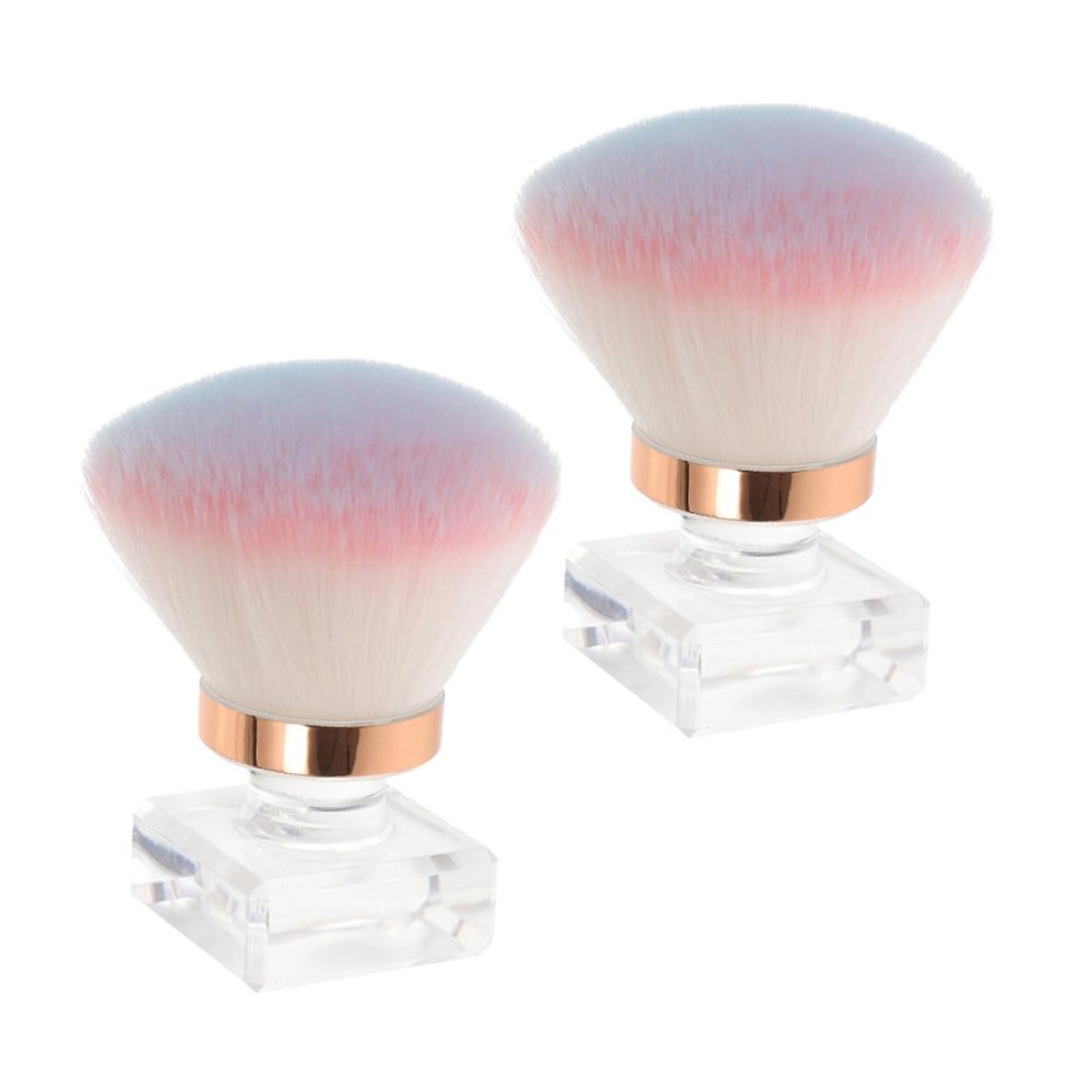 Outanaya 2pcs Nail Dust Brush Small Nail Brush for Cleaning Makeup Manicure Pedicure Tools Soft Bristles