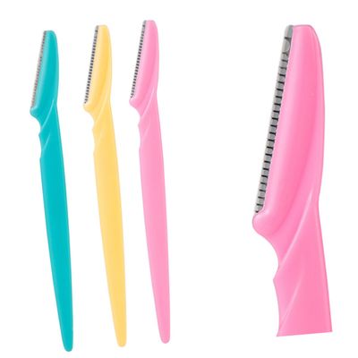 Beaupretty 24pcs Stainless Steel Eyebrow Trimmer for Precise Grooming Lightweight and Portable Facial Hair Razor for Travel and Easy Control Random Colors Included