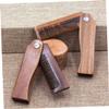 ARTSEWPLY 1set Folding Wooden Beard Comb with Case Portable Pocket Comb for Travel Home Use Multi-function Beard Styling Tool Lightweight Design view 3