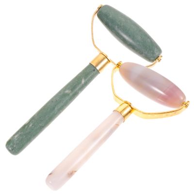 CALLARON 2Pcs Jade Facial Massager Roller Skin Care Tool for Face Body Eyes Smooth Scraper for Unblocking Massaging present for Self Care and Relaxation