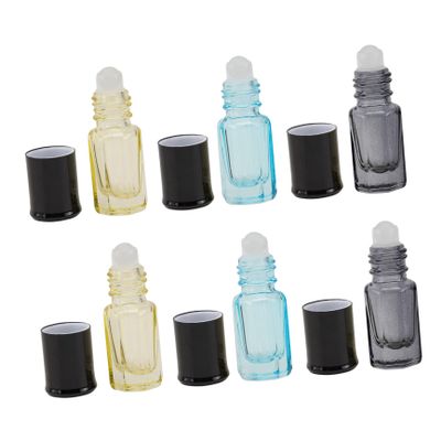 6Pcs 3ml Glass Roller Bottle for Essential Oils, Portable Leak-Proof