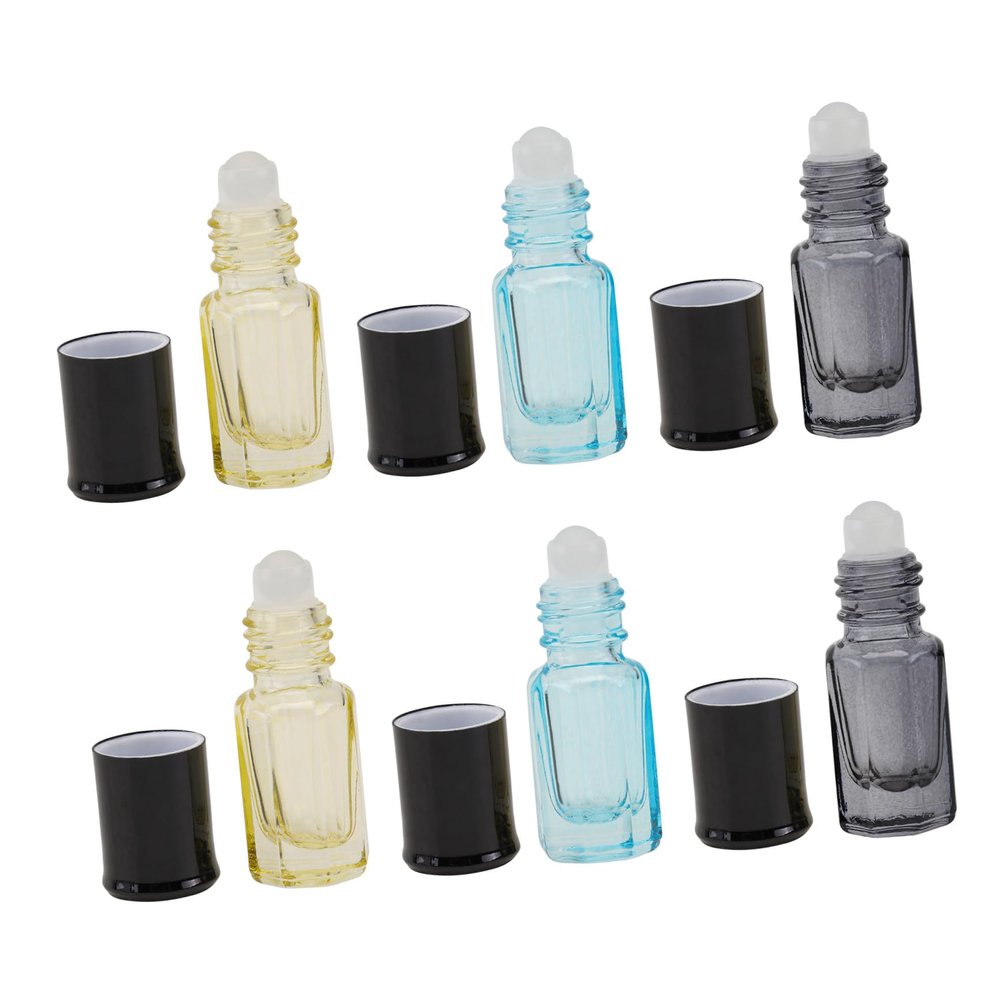 6Pcs 3ml Glass Roller Bottle for Essential Oils, Portable Leak-Proof