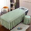 Green,70 * 150cm,LDLCYCN Solid Color Massage Table Skirt Soft Skin-Friendly Spa Bed Cover Quilted Massage Fitted Sheet Lash Table Bed Skirt for Beauty Salon Body Physiotherapy Washable view 1