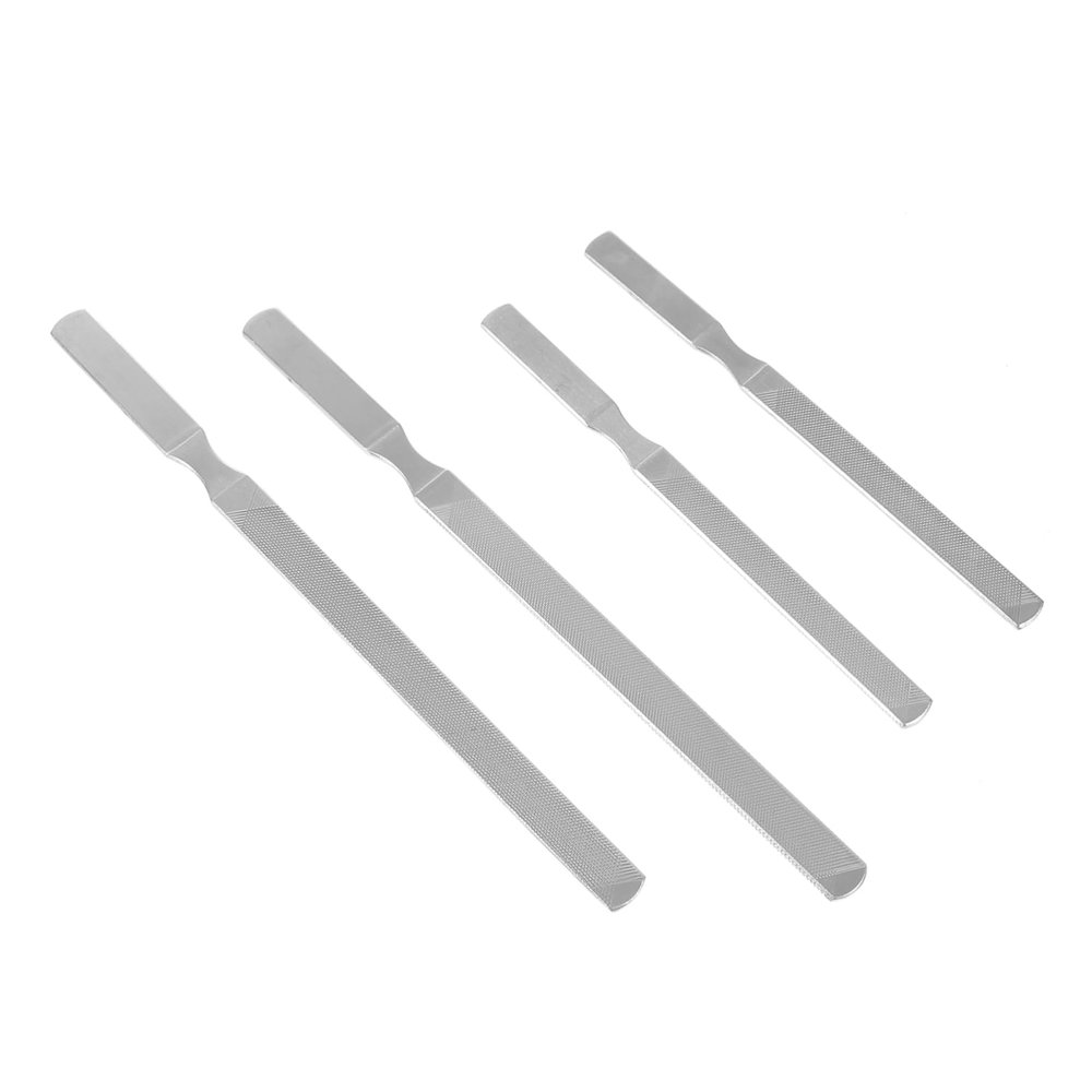 Baluue 4pcs Stainless Steel Nail Files Nail Care Tools for Sanding and Polishing
