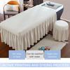 Beige,70 * 150cm,LDLCYCN Solid Color Massage Table Skirt Soft Skin-Friendly Spa Bed Cover Quilted Massage Fitted Sheet Lash Table Bed Skirt for Beauty Salon Body Physiotherapy Washable view 3