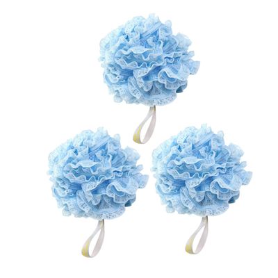 ARTSEWPLY 3pcs Bath Mesh Poufs Exfoliating Shower Scrubber for Gentle Skin Care Lace Bath Sponge for All Ages for Family and Friends