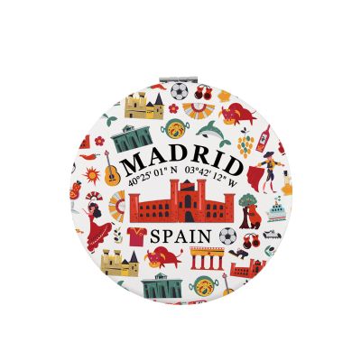 Zuo Bao Spanish Mom Makeup Mirro Madrid Souvenir Gift Madrid Spain Travel Mirro Spain Lover Gift (Madrid)