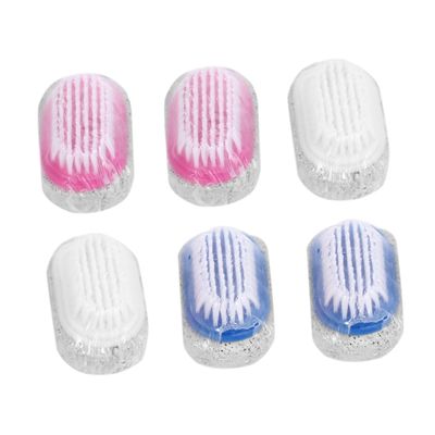 Beavorty 6pcs Double-Sided Pumice Foot Scraping Plate and Pedicure Brush Natural Exfoliating Tool for Smooth Feet Easy to Carry for Home Care