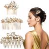 3 pieces Crystal Rhinestone Hair Comb,Bridal Hair Comb, Rhinestone Hair Piece Party Headress for Bride Bridesmaid,Suitable for everyday, wedding, prom view 1
