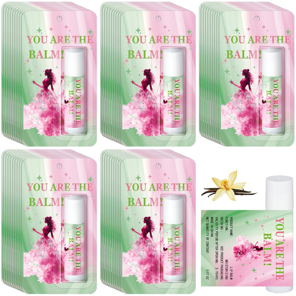 25 Pack Christmas Witch Party Favors Bulk Lip Balms Bulk Pink and Green Princess Gift Set Witched Themed Accessories Baby Shower Birthday Supplies Christmas Party Gifts Stocking Stuffers