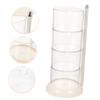 ASAKKURA Rotatable Makeup Sponge Holder 4-Tier White Cosmetic Storage Box Waterproof Cotton Swab Organizer for Bathroom and Vanity Accessories view 3
