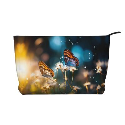 WBQLSL buttercups Corduroy cosmetic bag - travel storage bag, can hold lipstick, powder and other cosmetics