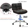 Round Rolling Stool Chair PU Leather Height Adjustable 47-62cm Swivel Drafting Work SPA Shop Salon Stools with Wheels Office Chair Backless/Backrest (Ordinary Style) (Backrest Style) view 2