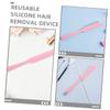 Beavorty 3pcs Reusable Non-stick Waxing Sticks Silicone Hair Removal Applicator for Smooth Skin Area Coverage for Body Waxing and Eyebrow Use view 3