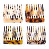 4pcs French Hair Side Comb, Leopard Small French Side Comb Decorative Twist Bun Hold Clips Hair Styling Accessories for Girls Women (4 Styles) view 1