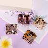 4pcs French Hair Side Comb, Leopard Small French Side Comb Decorative Twist Bun Hold Clips Hair Styling Accessories for Girls Women (4 Styles) view 4