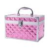 harayaa Makeup Travel Case Makeup Storage Box Lockable Vanity Case Multiuse Nail Art Storage Cosmetic Skincare Holder for Beauty Tool, Pink view 1
