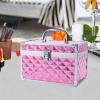harayaa Makeup Travel Case Makeup Storage Box Lockable Vanity Case Multiuse Nail Art Storage Cosmetic Skincare Holder for Beauty Tool, Pink view 3