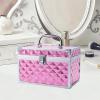 harayaa Makeup Travel Case Makeup Storage Box Lockable Vanity Case Multiuse Nail Art Storage Cosmetic Skincare Holder for Beauty Tool, Pink view 4