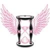 #034Pink Amp Black#034 Temporary Tattoo Hourglass W/Wings Sands Of Time view 1