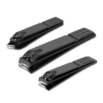 1PC Black Nail Clippers Stainless Steel Nail Cutter Thick Scissor Professional Pedicure Manicure Trimmer Tools(15mm)