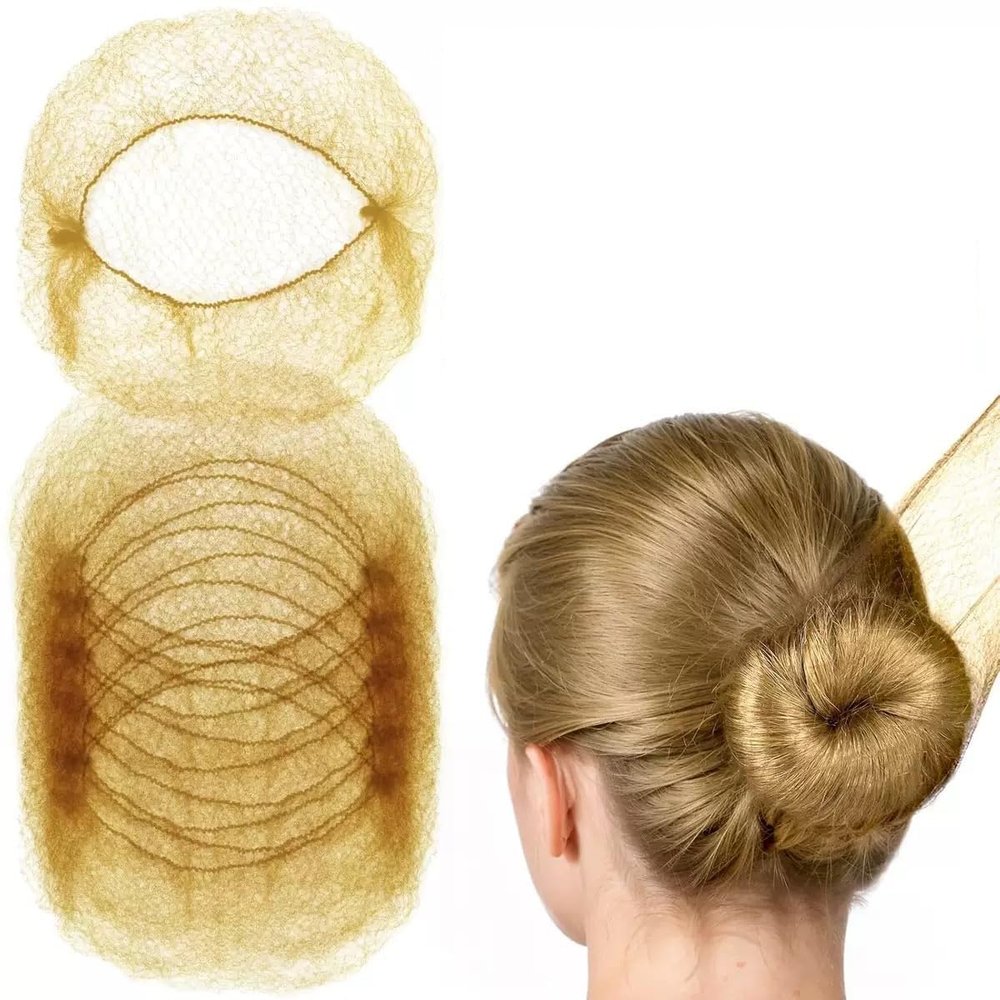 40 Elastic Invisible Hairnets Blonde Hair Nets for Buns, Ballet Bun Hair Net for Girls and Women