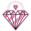 #034Pink Amp Black#034 Temporary Tattoo Lucky Diamond Amp Heart view 1