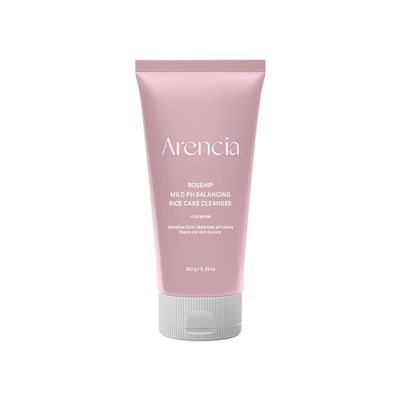 ARENCIA Rosehip Rice Cake Cleanser, pH Balancing Face Wash with Ceramide for Sensitive Skin, 5.29 oz