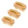 ASAKKURA Natural Beech Wood Nail Brush Set 3 Pcs Dual-Sided Fingernail Cleaners for Professional Manicure and Daily Use Convenient and Portable Nail Scrubbers view 1