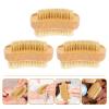 ASAKKURA Natural Beech Wood Nail Brush Set 3 Pcs Dual-Sided Fingernail Cleaners for Professional Manicure and Daily Use Convenient and Portable Nail Scrubbers view 3