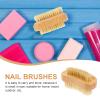 ASAKKURA Natural Beech Wood Nail Brush Set 3 Pcs Dual-Sided Fingernail Cleaners for Professional Manicure and Daily Use Convenient and Portable Nail Scrubbers view 4