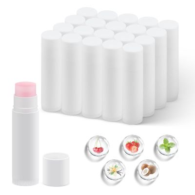 100-Pack Unlabeled Lip Balm Bulk  Natural Shea Butter & Vitamin E, 5 Flavors  Blank Tube Custom Labels for Party & Wedding Favors, Baby Shower & Gift Basket Filling