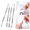 Cuticle Pusher Double-Headed Cuticle Pusher Stainless Steel Polishs Remover Manicures Tool For Fingernails Toenails view 2